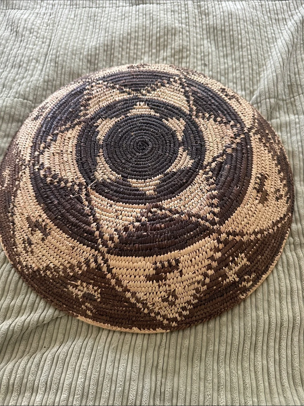 Handwoven Decorative Woven Bowl — Brown and Natural